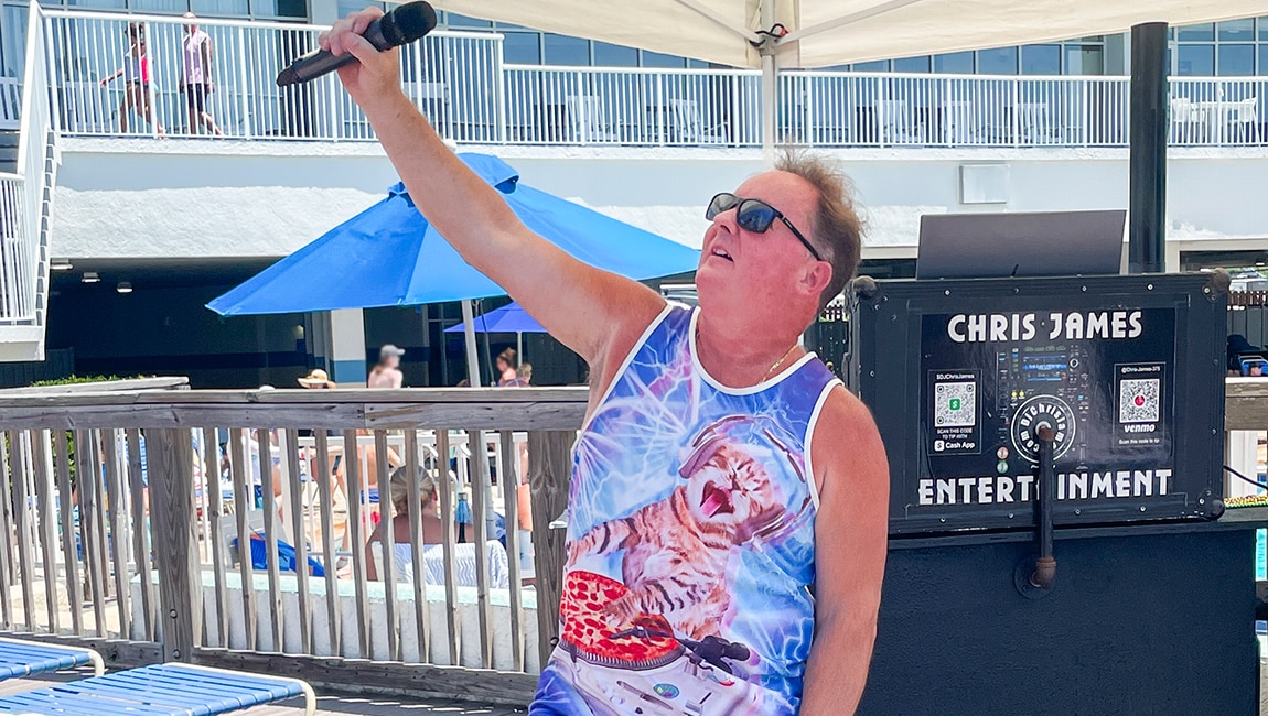 DJ by the pool