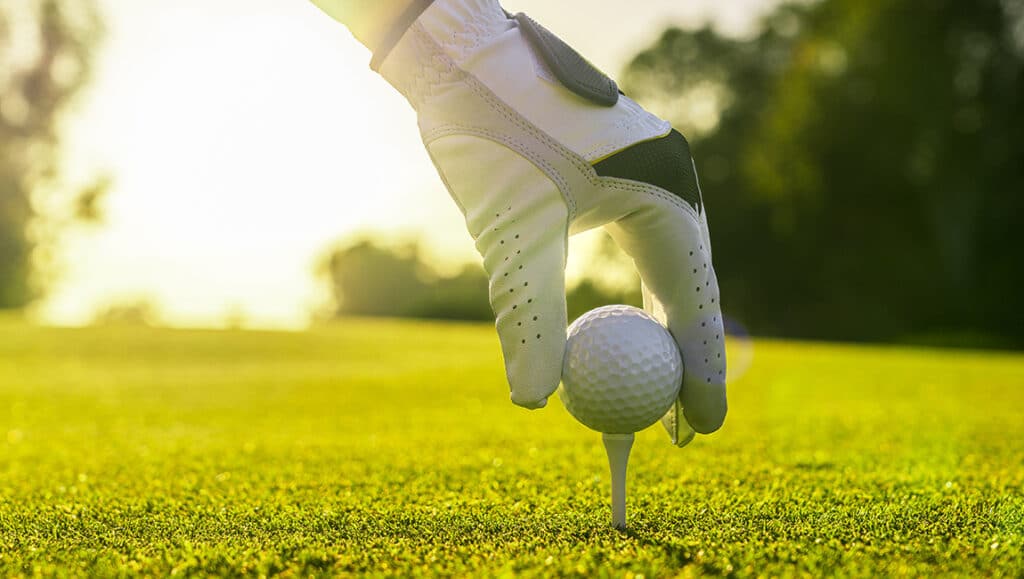 Golf ball on tee